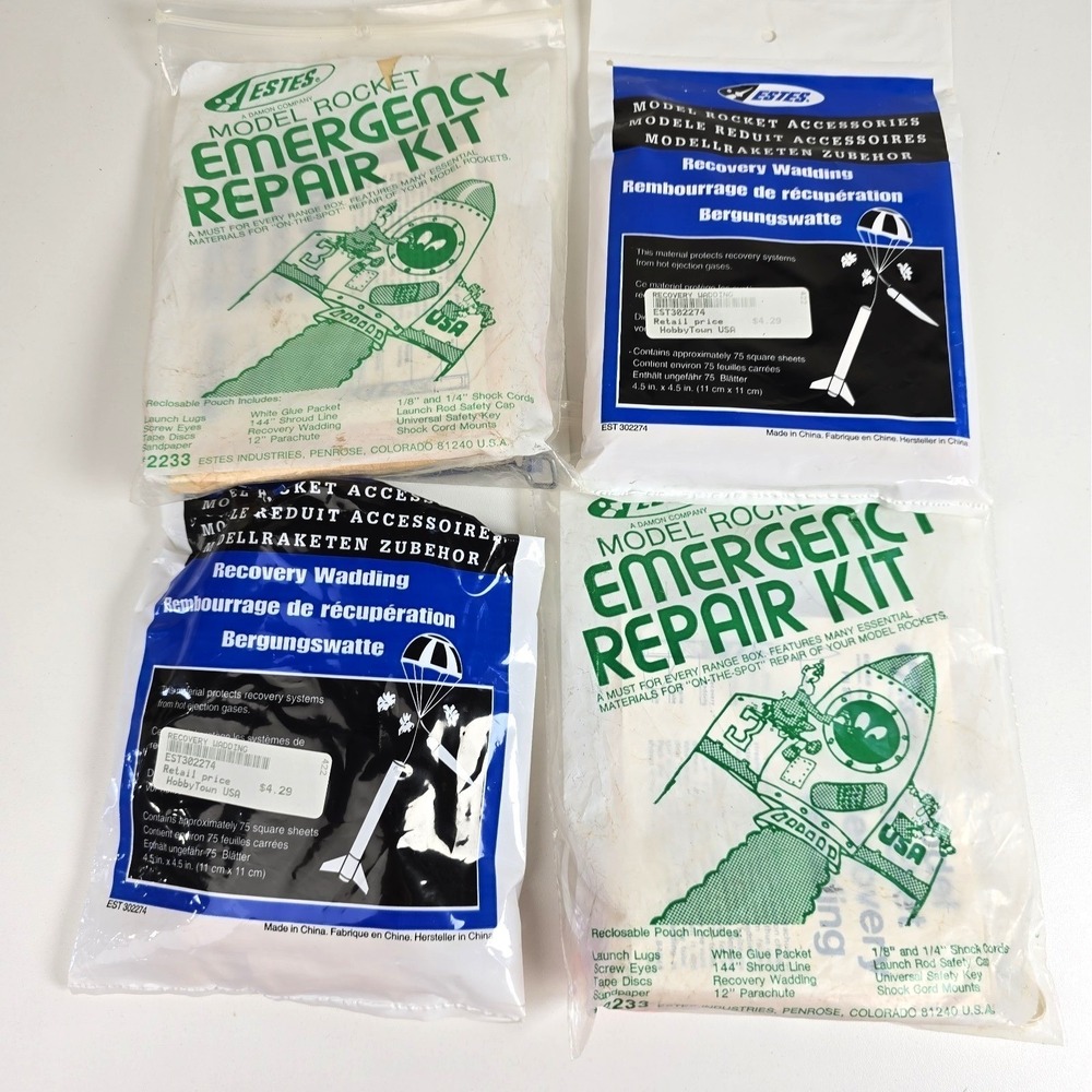 Estes No. 2233 Model Rocket Emergency Repair Kit Bundle with Recovery Wadding